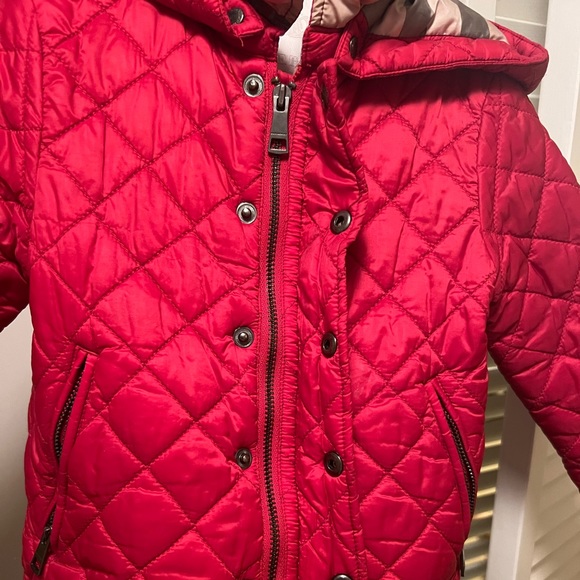 Burberry red quilted hooded coat 12m - Picture 3 of 9